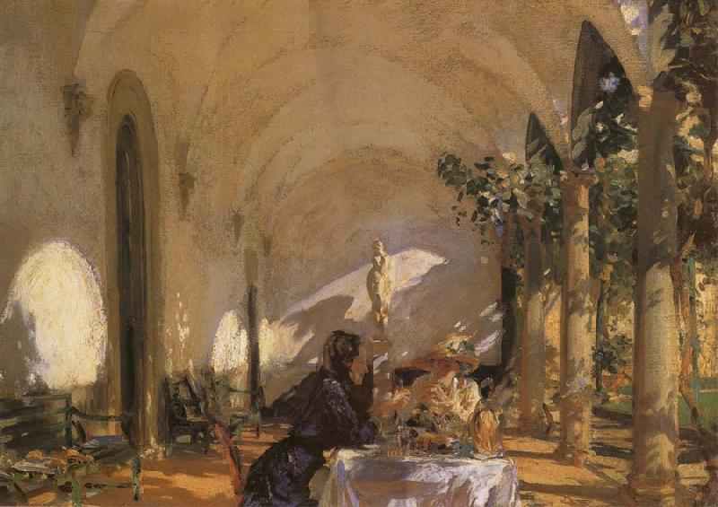 John Singer Sargent Breakfast in the Loggia oil painting image